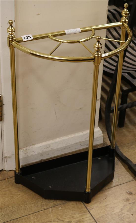 A brass stick stand W.40cm